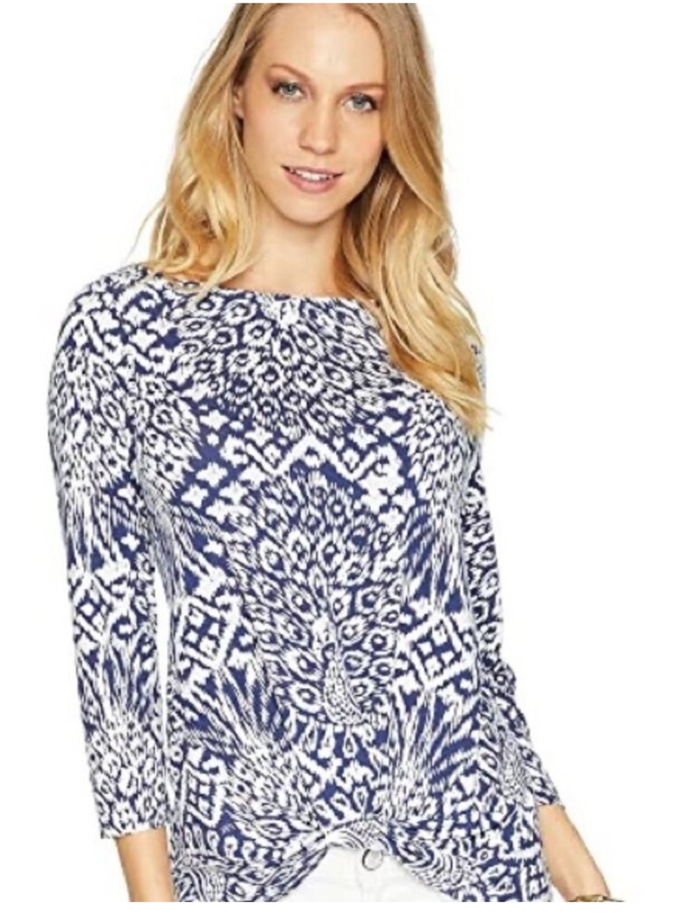 Lilly Pulitzer Boatneck Maci Tie Front Pineapple Party Soft Knit Top XL